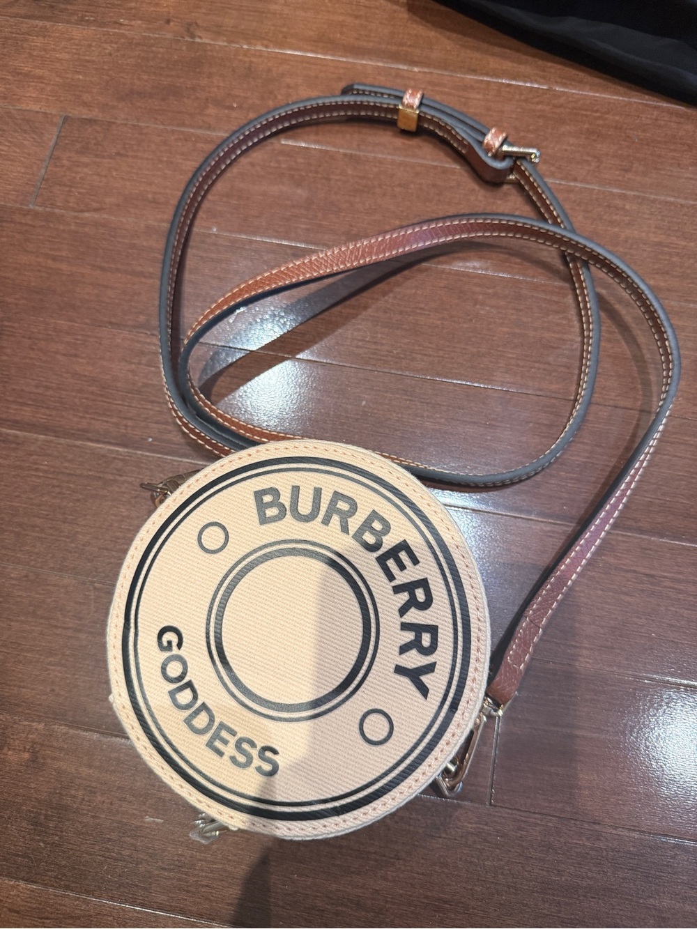 Burberry Beige and Brown Round 'Goddess' Crossbody Belt Bag